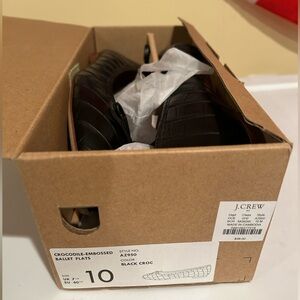 J Crew crocodile black ballet flags